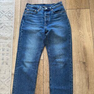Levis High Waisted (button-fly) straight leg jeans